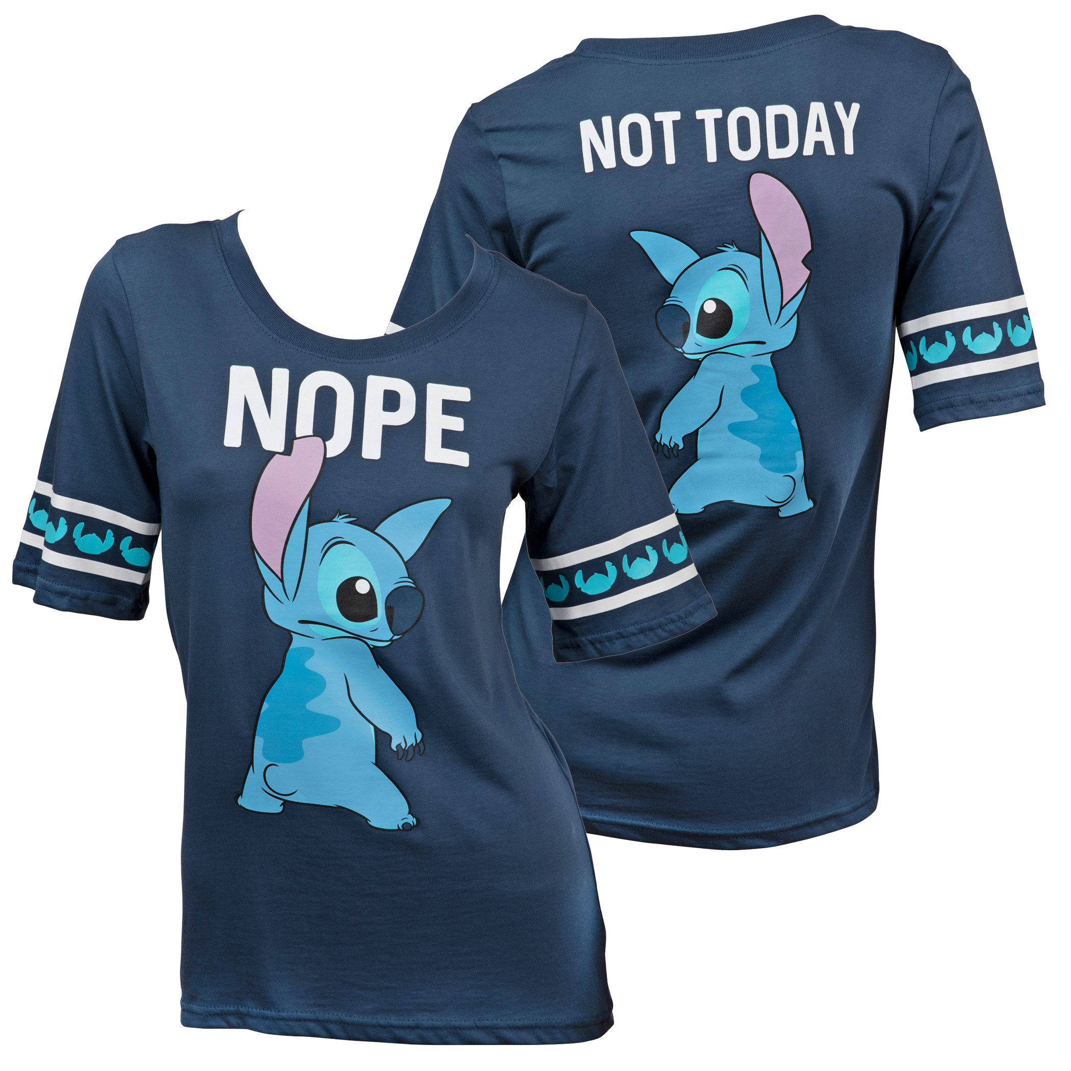 Disney Lilo and Stitch NOPE Not Today Front and Back Print Women's T-Shirt